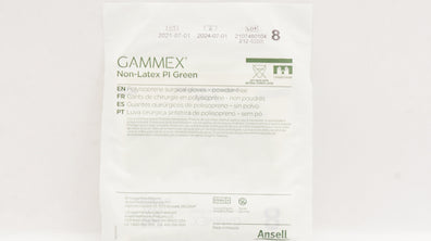Ansell 20685280 GAMMEX® Non-Latex PI Green Surgical Gloves, Size 8
